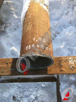 Труба стальная 159х8 фото со склада ООО «Оптима»