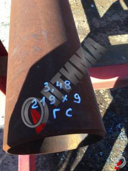 Труба стальная 219х9 фото со склада ООО «Оптима»